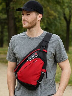 KAKA RFID Sling Bag Crossbody Backpack Shoulder Bag Red NWT
